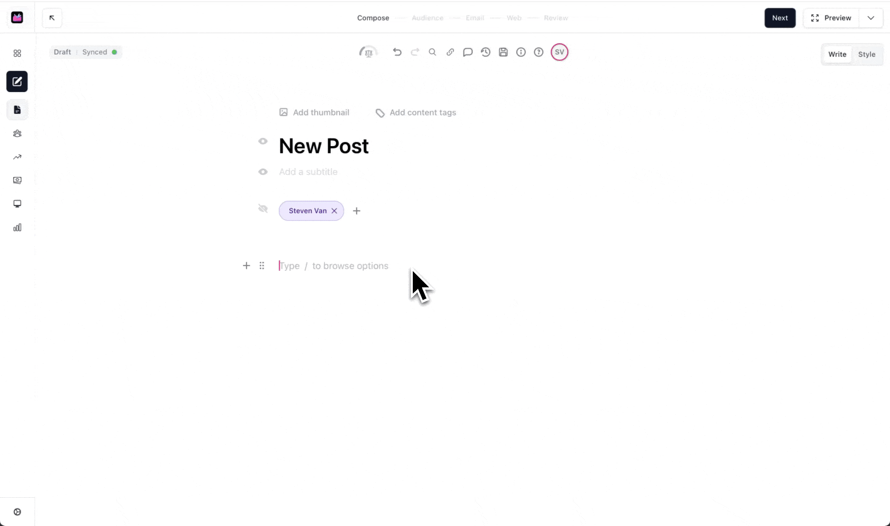 beehiiv newsletter composer
